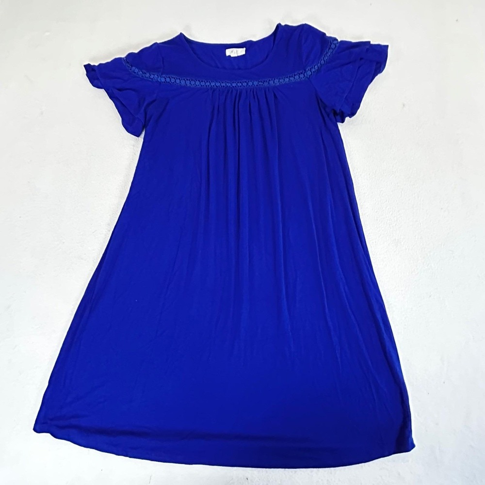 Cupio T-Shirt Dress Women S Blue Crochet Boho Boho Chic Cottagecore Flutter